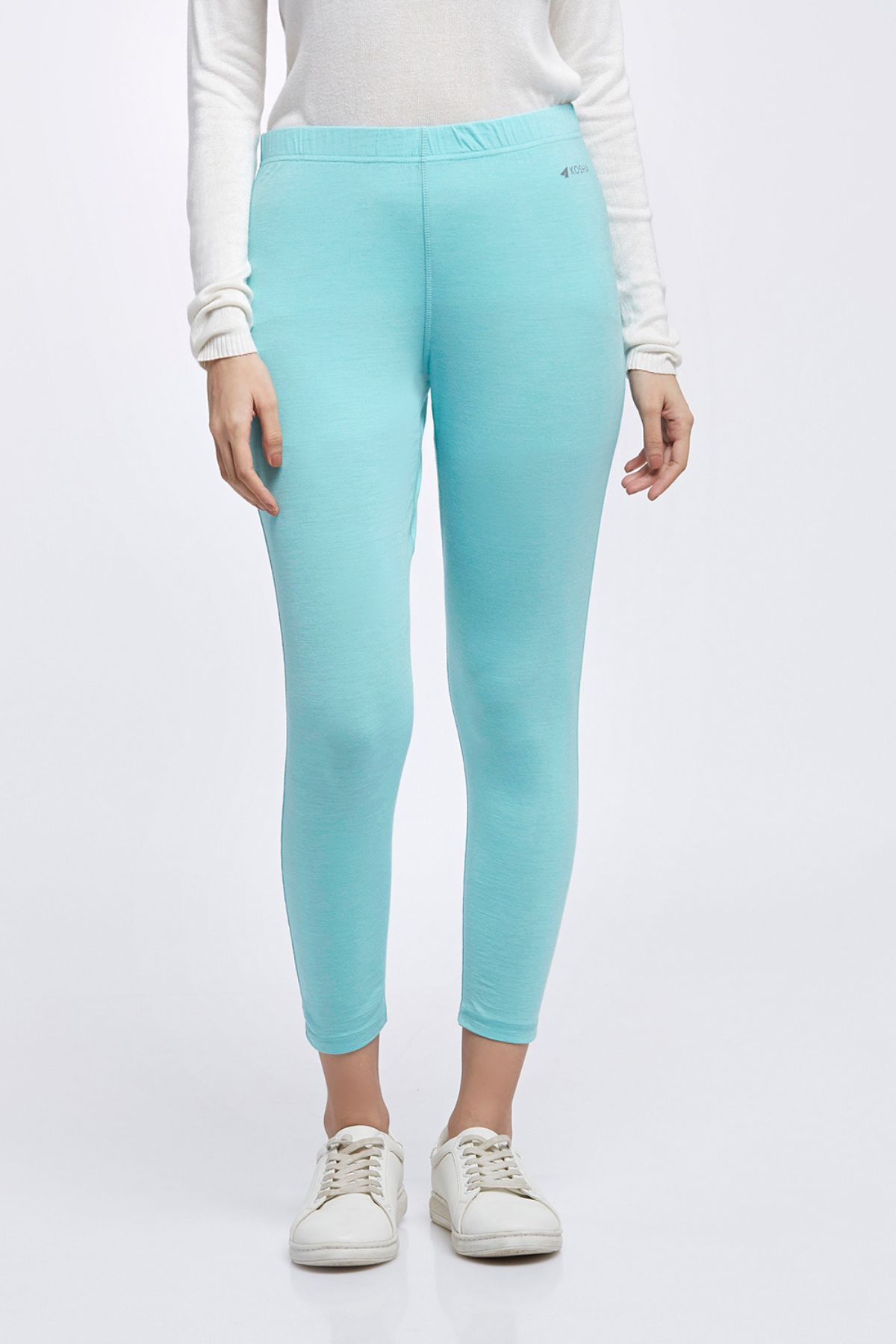 Aqua Merino Wool & Bamboo Thermal Leggings | Women 